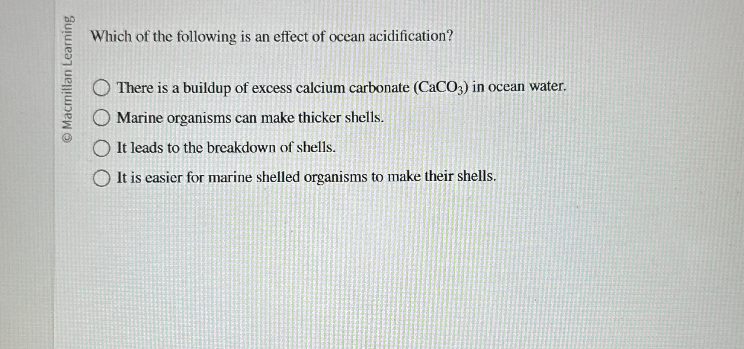 Solved Which of the following is an effect of ocean | Chegg.com