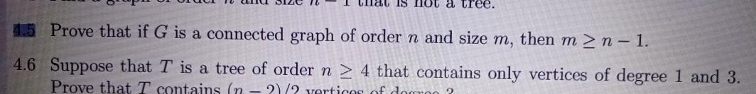 Solved 4.5. Prove that if G is a connected graph of order n | Chegg.com