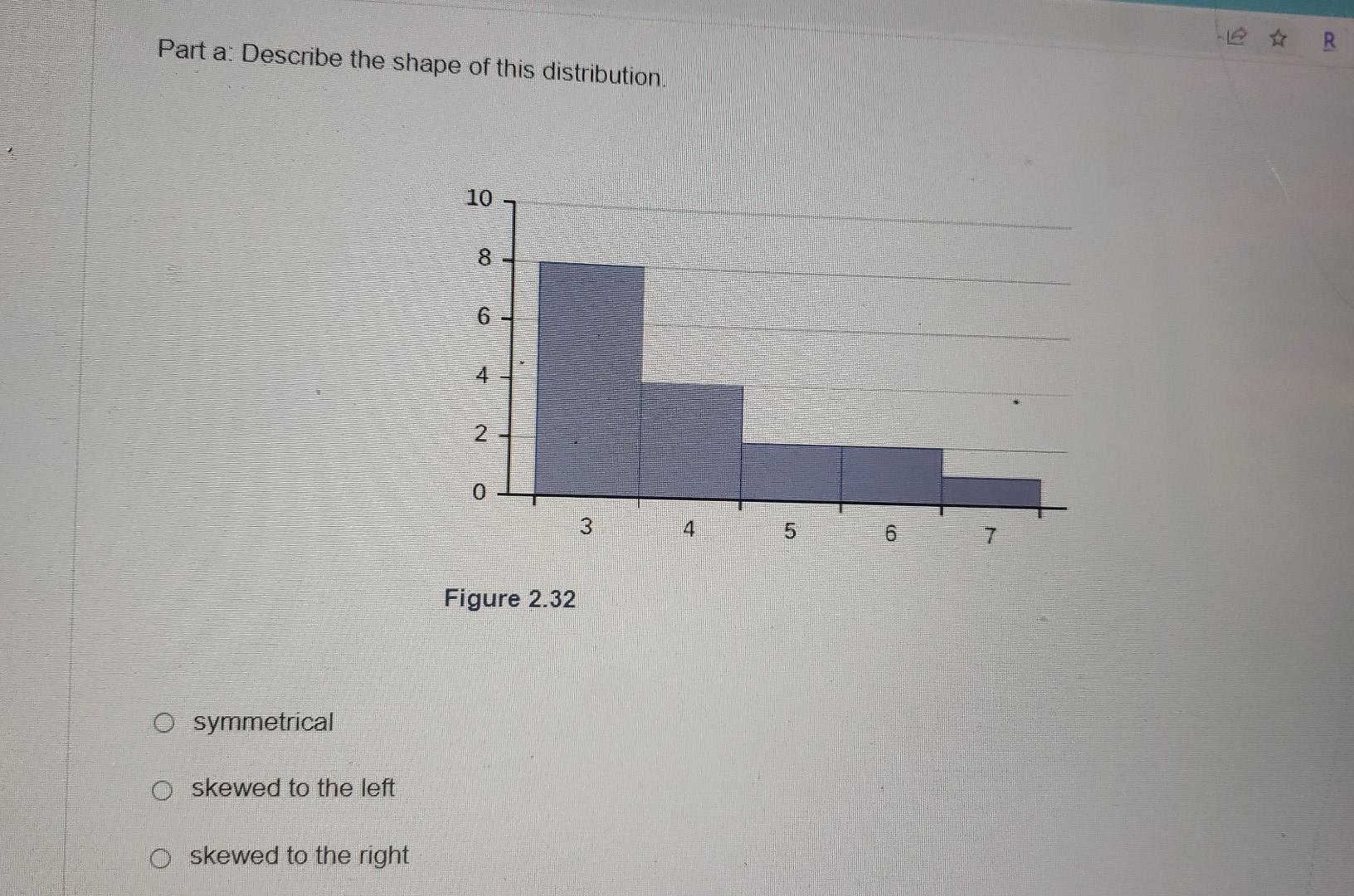 Solved -12 Parta: Describe the shape of this distribution. | Chegg.com