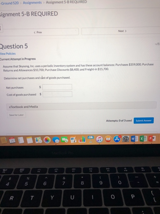 Solved --Ground 520 Assignments > Assignment 5-B REQUIRED | Chegg.com