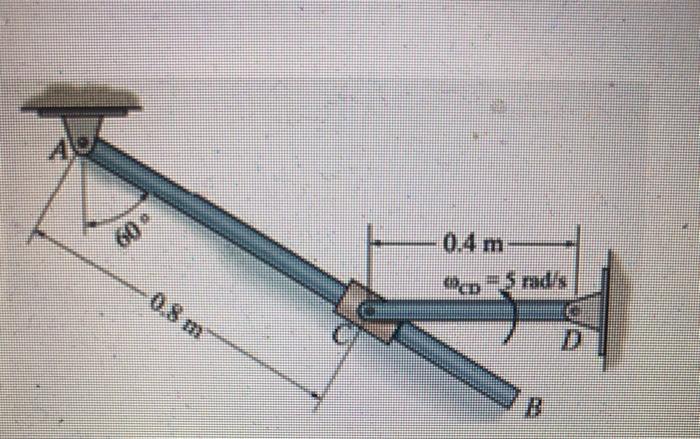Solved At the instant shown rod CD has an angular velocity | Chegg.com