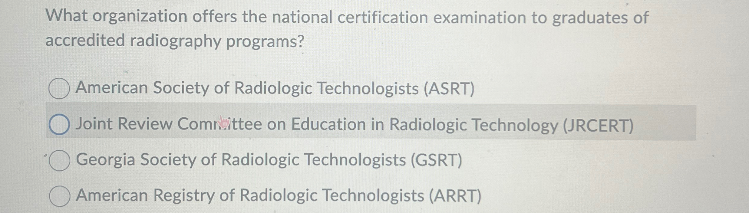 Solved What organization offers the national certification | Chegg.com