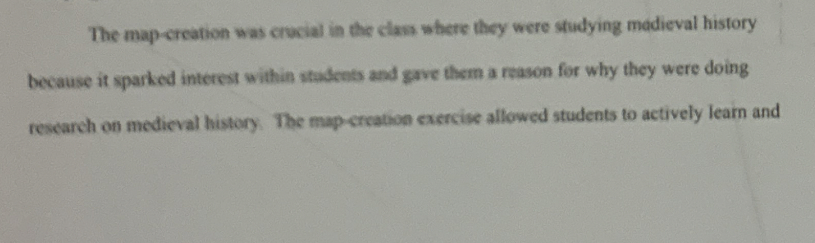 Solved The map creation was crucial in the clas where they | Chegg.com