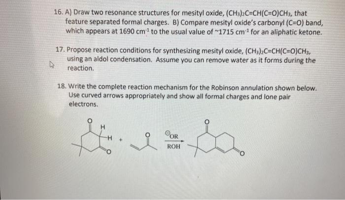 Solved 16. A) Draw Two Resonance Structures For Mesityl | Chegg.com