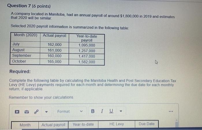 solved-a-company-located-in-manitoba-had-an-annual-payroll-chegg