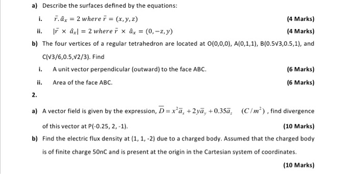 Solved I Ii A Describe The Surfaces Defined By The Equ Chegg Com