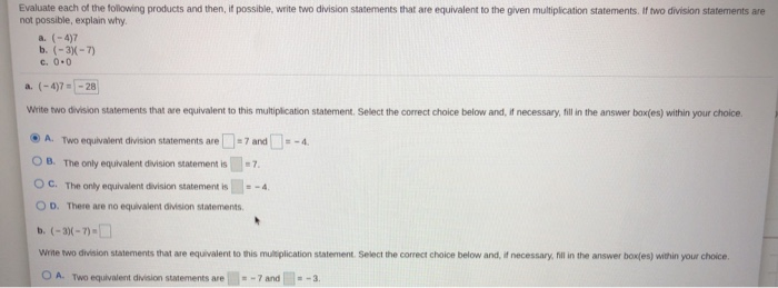 Solved Evaluate each of the following products and then, if | Chegg.com