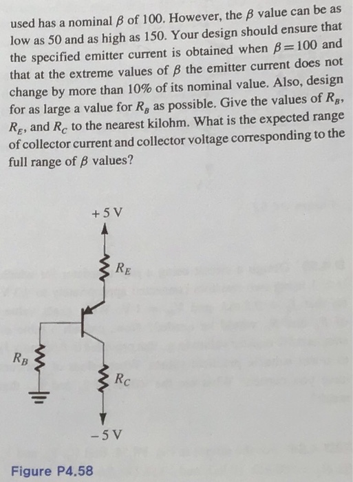 Solved D **4.58 It is required to design the circuit in Fig. | Chegg.com