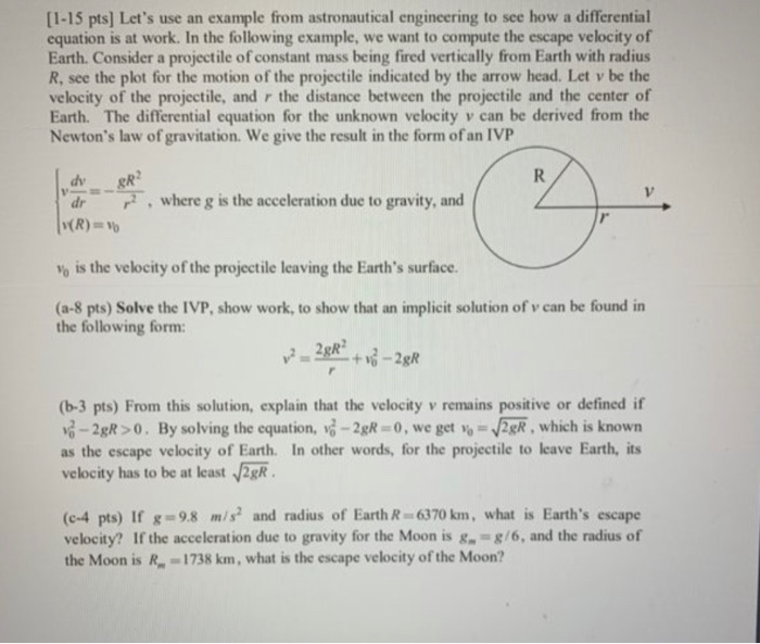 Solved [1-15 pts] Let's use an example from astronautical | Chegg.com