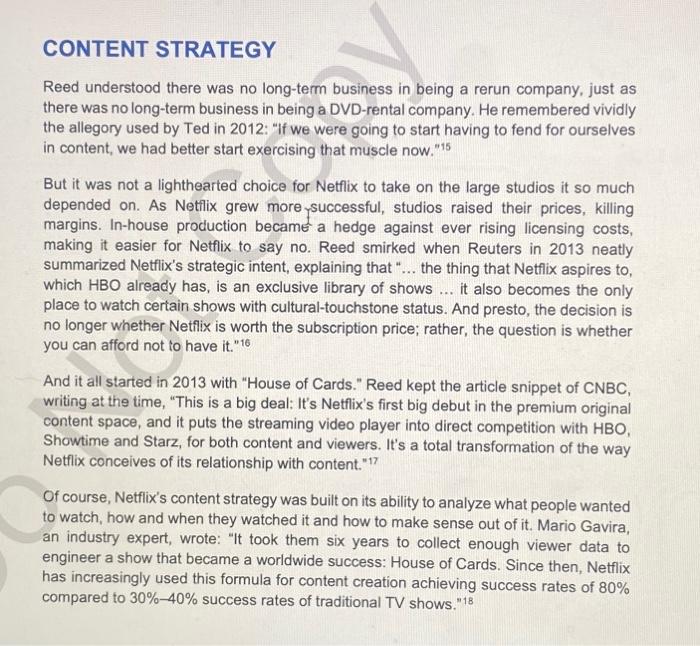 Solved Netflix Case Study: Is Netflix Building a House of | Chegg.com