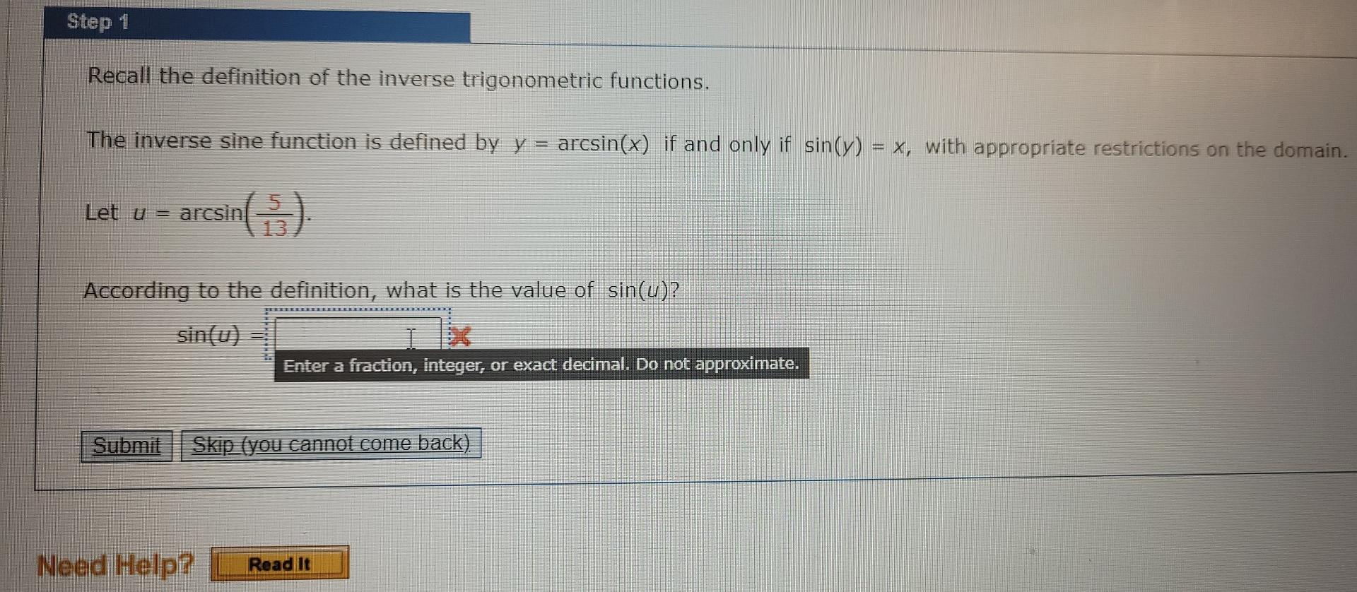 Solved Step 1 Recall the definition of the inverse | Chegg.com