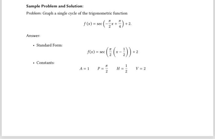 Solved Sample Problem and Solution: Problem: Graph a single | Chegg.com