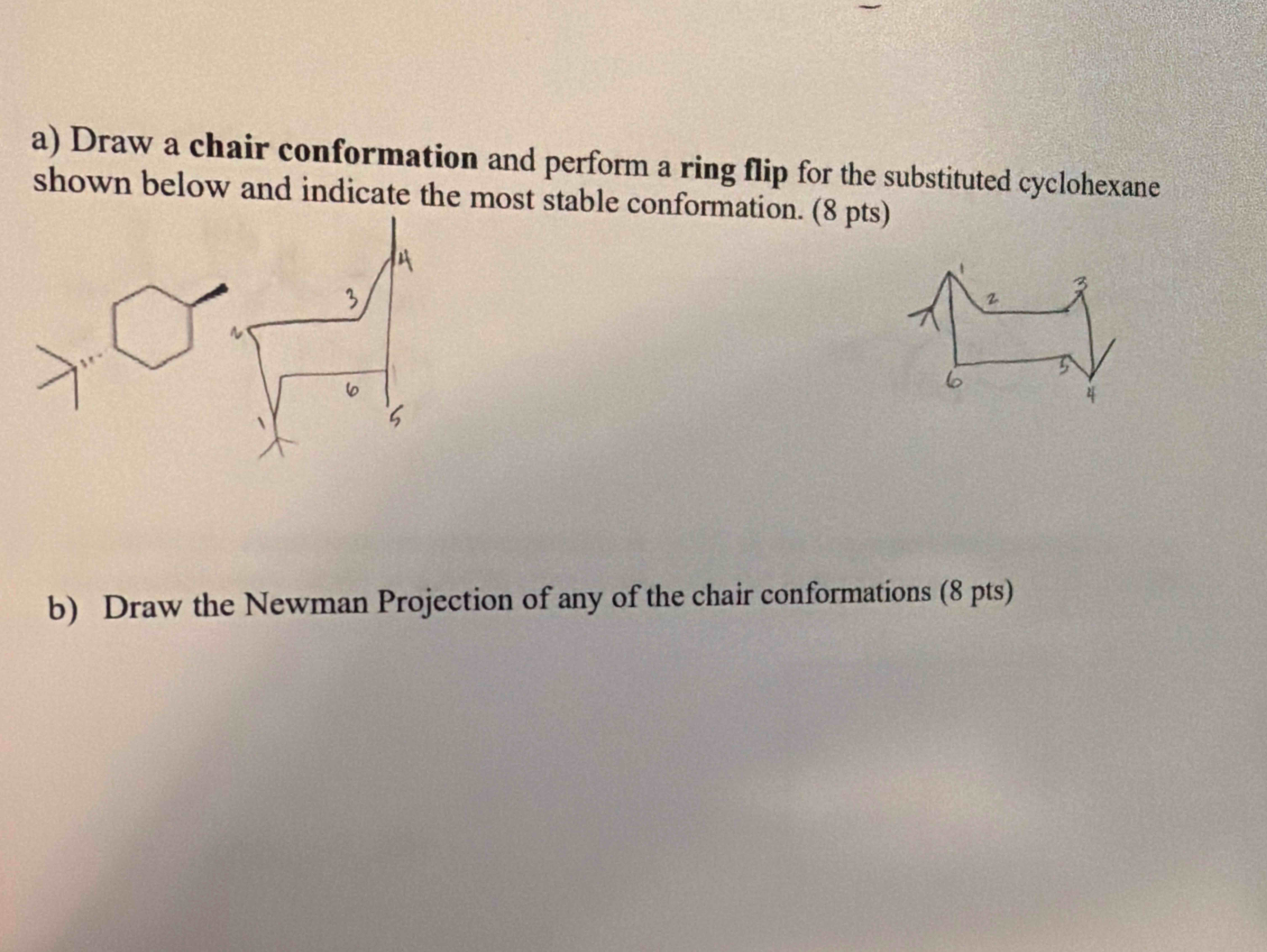 Draw a char conformation and perform a ring flip for | Chegg.com
