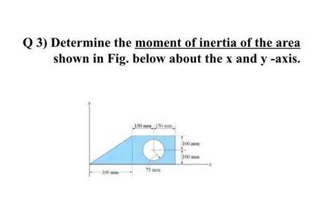 Solved Q 3) Determine the moment of inertia of the area | Chegg.com