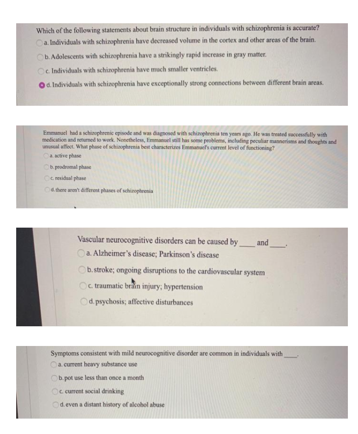 Solved Which of the following statements about brain | Chegg.com