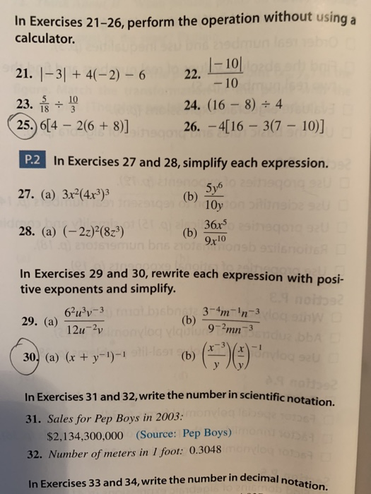 Solved In Exercises 21-26, perform the operation without | Chegg.com