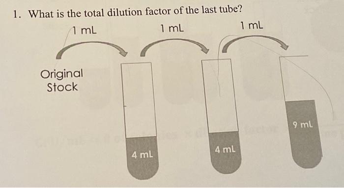 Solved 1. What is the total dilution factor of the last Chegg