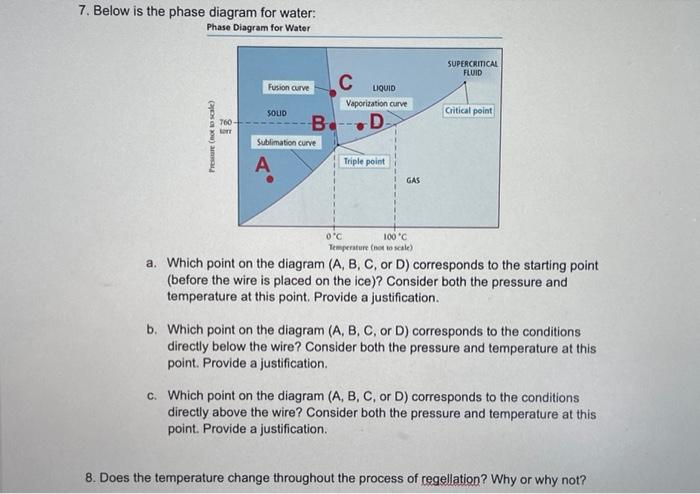 Solved 7. Below is the phase diagram for water: Phase | Chegg.com