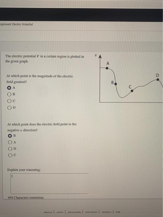 Solved The electric potential V in a certain region is | Chegg.com