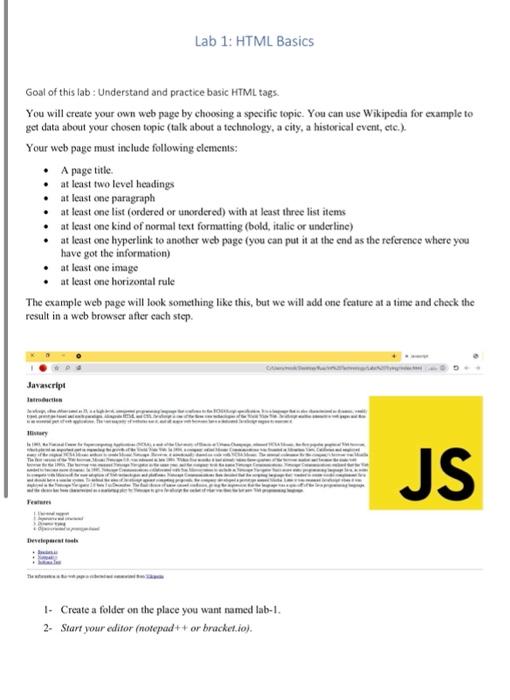 Solved Lab 1: HTML Basics Goal of this lab: Understand and