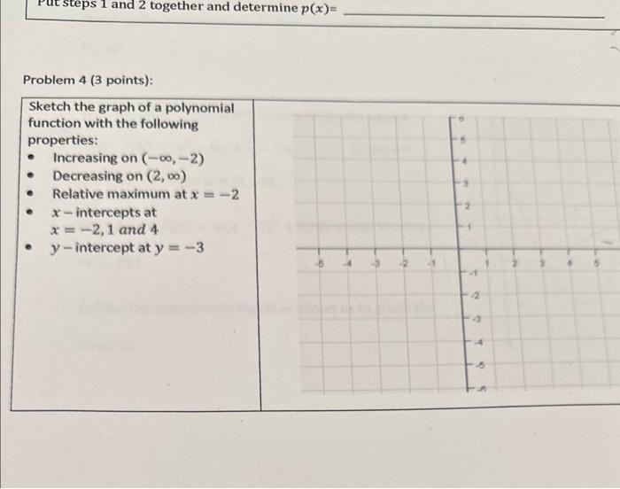 Problem 4 ( 3 Points): Sketch The Graph Of A | Chegg.com