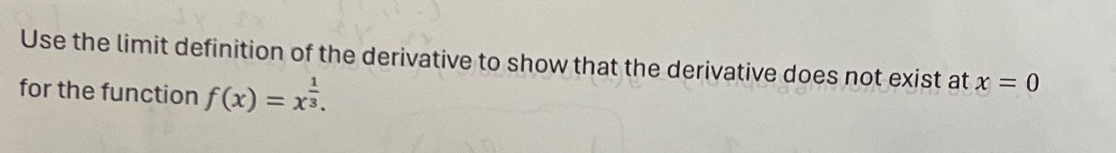 Solved Use the limit definition of the derivative to show | Chegg.com