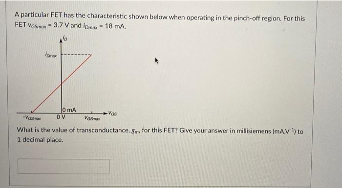 Solved A particular FET has the characteristic shown below | Chegg.com