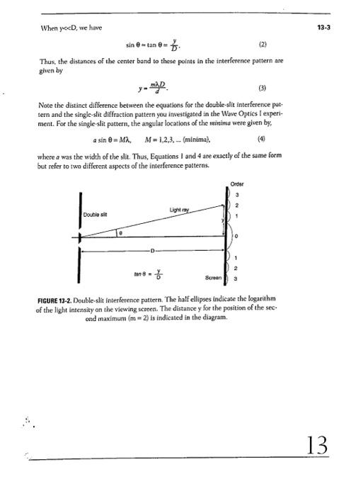 Solved Prelab 13: Wave Optics II: Interference Name: 1. What | Chegg.com