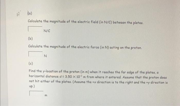 Solved A Proton Moving At V0210×106 Ms Enters The Region 5037