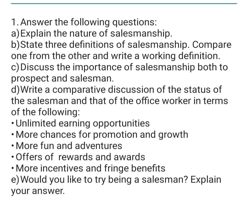 Solved 1 Answer The Following Questions A Explain The Chegg