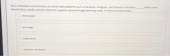 Solved Many individuals and businesses use social media | Chegg.com