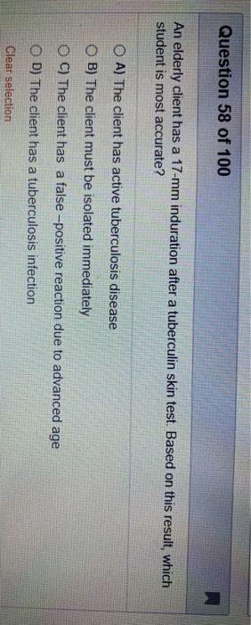 Solved Question 51 of 100 The nurse is caring for a | Chegg.com