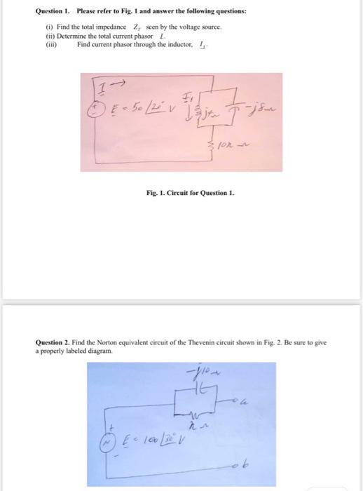 Solved Question 1. Please Refer To Fig. 1 And Answer The | Chegg.com