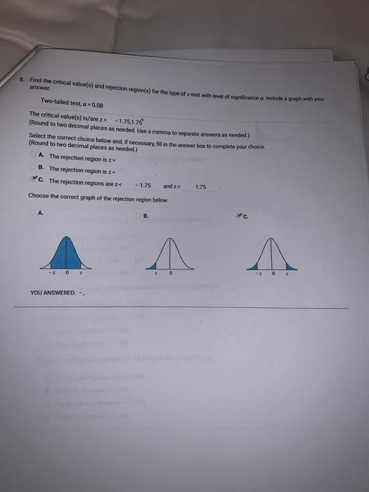 Solved Find the critical value(s) and rejection region(s) | Chegg.com