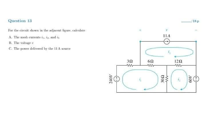 Solved Question 13 18p For the circuit shown in the adjacent | Chegg.com