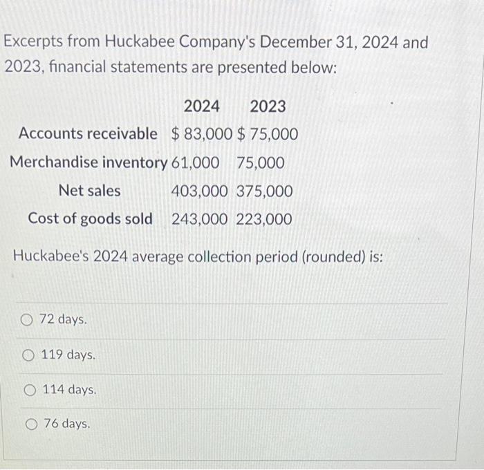 Solved Excerpts From Huckabee Company S December 31 2024 Chegg Com   Image