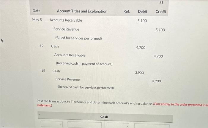 Solved Post the transactions to T-accounts and determine | Chegg.com