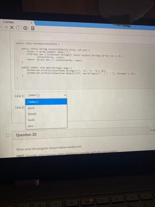 Solved public class IntroRecursionTest2 public static String | Chegg.com