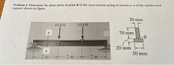 Solved Problem 3: Determine the shear stress at point B of | Chegg.com