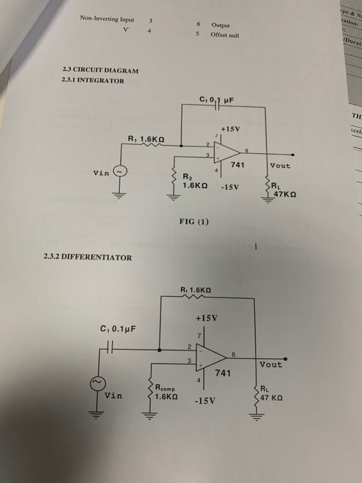 Solved Exp 3 and 4 DIFFERENTIATOR AND INTEGRATOR 2.1 AIM To | Chegg.com
