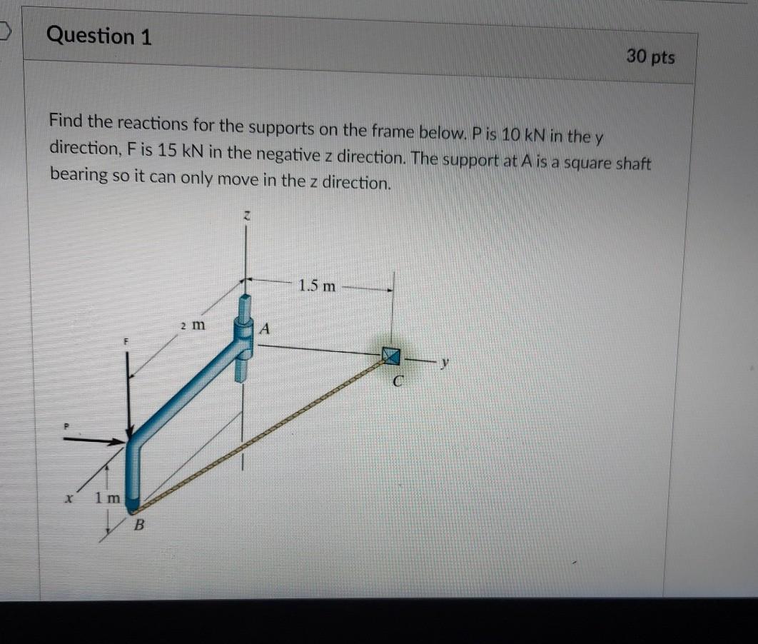 Solved Question 1 30 pts Find the reactions for the supports | Chegg.com