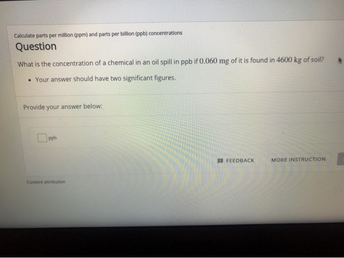 Solved calculate parts per million ppm and parts per chegg