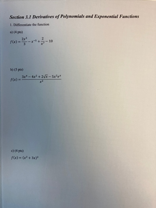 Solved Section 2.7 Derivatives and Rates of Change 1. Given | Chegg.com