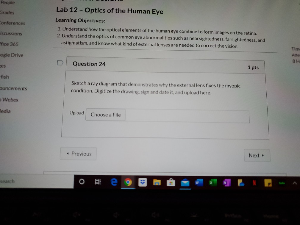 Solved People Grades Conferences Lab 12 - Optics of the | Chegg.com