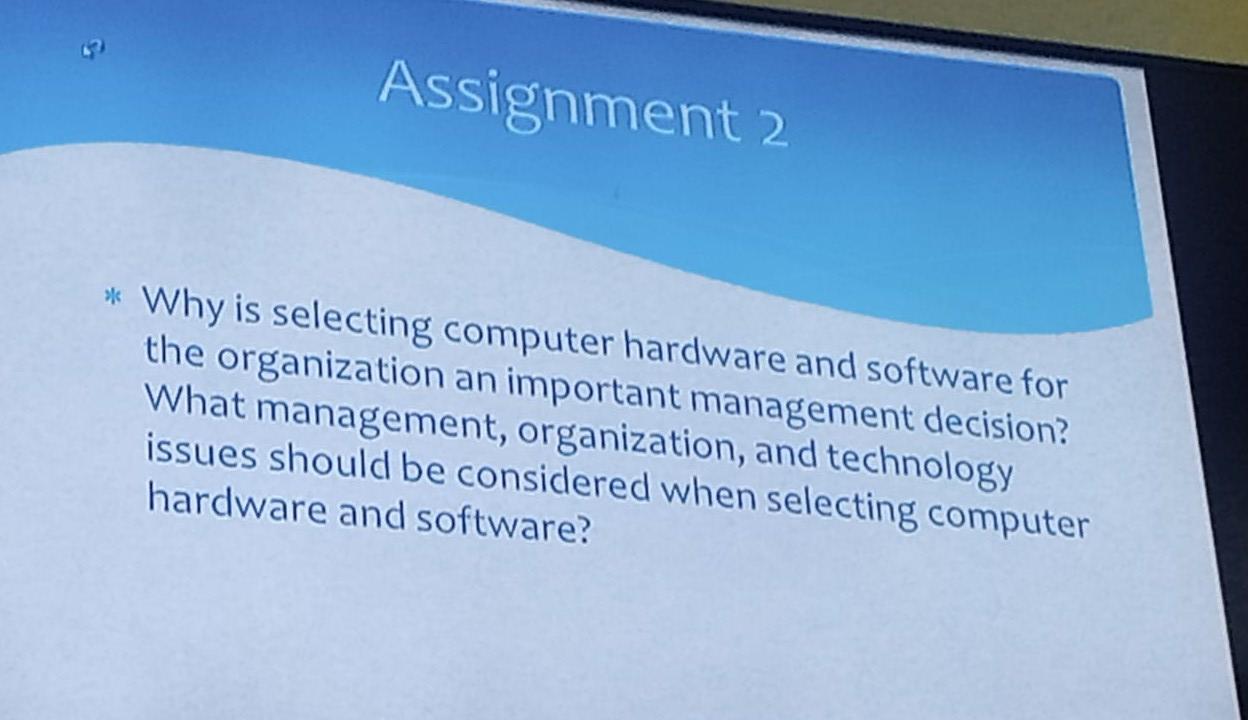 assignment on computer hardware