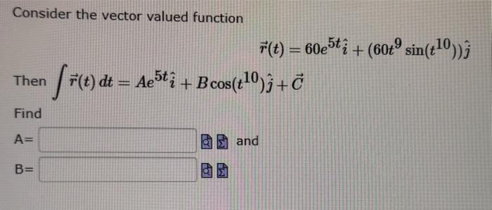 Solved Consider The Vector Valued Function F T 60e5tį Chegg Com
