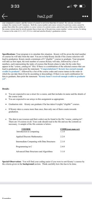 3:33 4 hw2.pdf CS 410 Homework 2 Der: Thursday, Nov. | Chegg.com