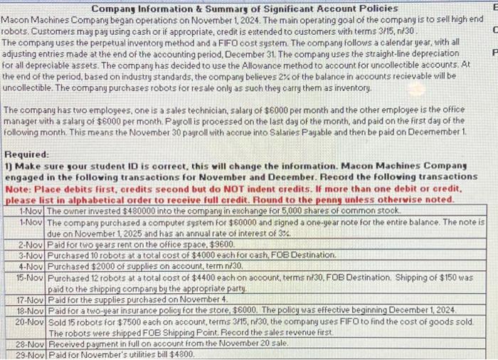 Solved Company Information * Summary of Significant Account | Chegg.com
