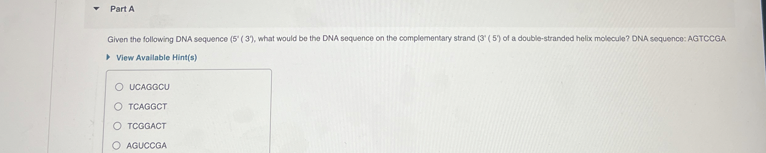 for the dna sequence of the 5 '- 3 strand atgatt