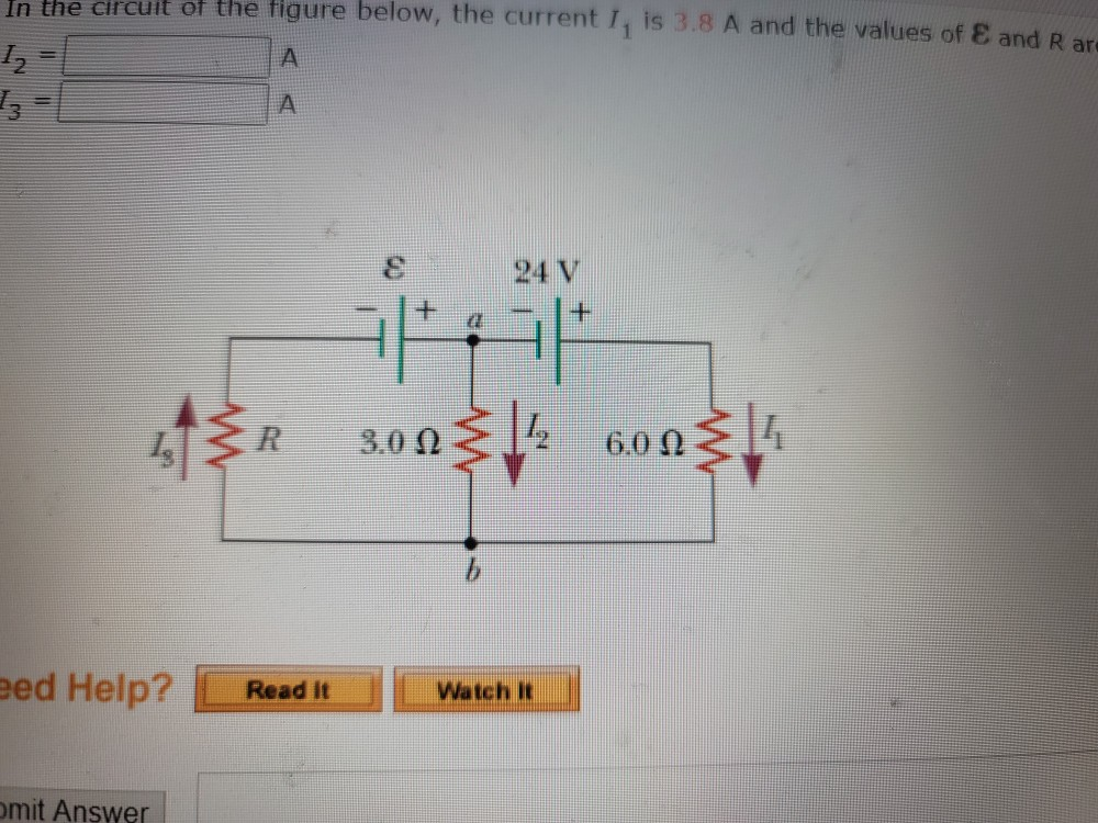 Solved In The Circuit Of The Figure Below The Current I1 Is